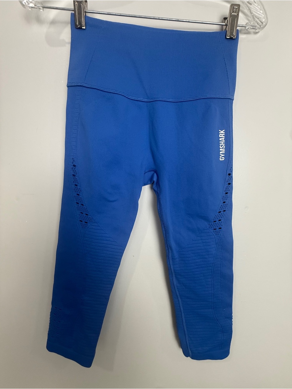 Set of 2. Gymshark Electric Blue High-Waist Cropped Seamless Leggings